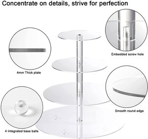 3 katmanlı yuvarlak akrilik kek standları/dönen kek <span class=keywords><strong>stand</strong></span>ı - Product Image 5
