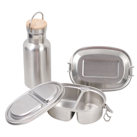 Boîte à lunch bento à double compartiment de petite capacité avec anneau en silicone pour enfants, boîte à lunch pour enfants