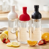 Bouteille en verre borosilicate haute résistance 1000 ml, infuseur à thé froid résistant aux hautes températures, avec filtre en acier inoxydable 304