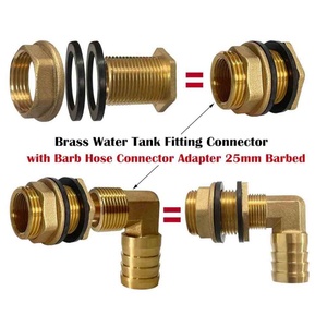 Raccord en laiton pour jardin, connecteur de fût à eau en laiton 90° °   Raccord coudé à barbillon en laiton pour tuyau - Product Image 3