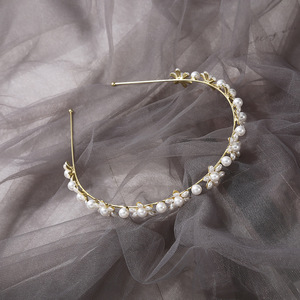 Delicada perla dorada <span class=keywords><strong>Bandeau</strong></span> Cheveux Femm lazos para el cabello de lujo elegante forma de flor diadema para niñas Fashional Vintage bandas para el cabello - Product Image 3