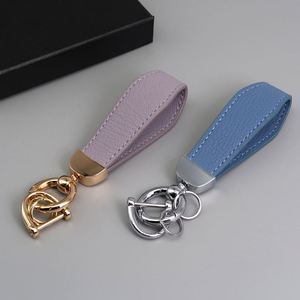 Luxury PU Leather <b>Customized</b> Eco-Friendly Silk Screen Printed Rectangle Shape Keychain Strap Zinc Alloy Ring Black Red Green <b>Key</b> - Product Image 2