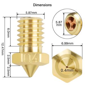 UR Elk V6 Clone cht Brass vòi phun tốc độ cao đầu in 0.4mm 3D máy in đùn vòi phun cho V5 V6 <span class=keywords><strong>hotend</strong></span> hoạt động - Product Image 4