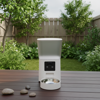 Distributeur intelligent de nourriture pour animaux de compagnie 5,5 L avec caméra 2MP, audio bidirectionnel, contrôle par application, double bac à nourriture, écran LCD, moniteur d'alimentation solide pour chats et chiens
