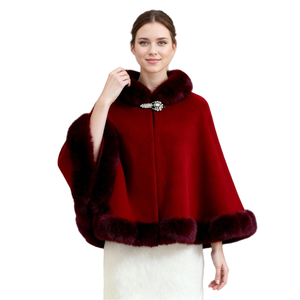 Capa Elegante de Piel Sintética de Visón para Mujer, con Ribete de Felpa, para Vestidos de Noche de Invierno y Trajes de Novia - Product Image 4