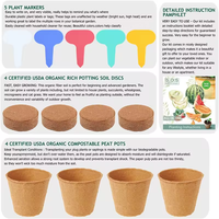Kit de démarrage pour jardin intérieur, écologique, biodégradable, kit de plantation DIY pour la cuisine, pots à fleurs en carton brun chromé