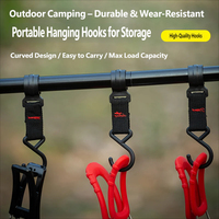 Crochets de rangement pour camping en plein air, sangles à fermoir en plastique-acier, barres à crochets, crochets de charge, crochets pour manteaux/chapeaux, crochets en S