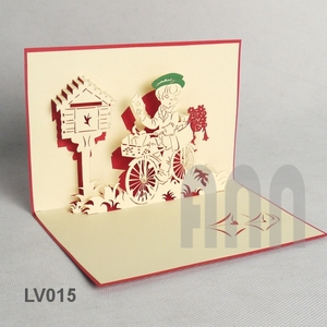 Tarjeta de Invitación de Boda Pop-Up 3D Hecha a Mano con Diseño de Correo y Amor, Modelo LV015 de ANN HANDICRAFT, con Sobre, Troquelado, Impresión Personalizada y Corte de Papel - Product Image 2