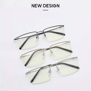 Lunettes de lecture presbyopes anti-lumière bleue de haute qualité 2025, monture demi-cerclée en métal pour hommes - Product Image 3