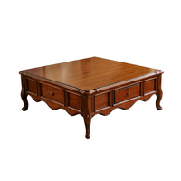 Table basse de salon vintage de style américain en bois massif, table d'appoint en bois massif, table centrale haut de gamme