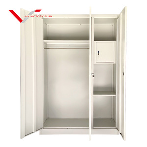 ארון בגדים בבית חדר שינה ריהוט פלדה אלמירה lemari pakaian besi ארמיו ארון הדפס מתכת 3 דלת ארון עם מראה - Product Image 3