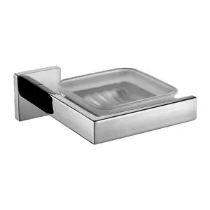 Bagno Piatto di Sapone Del Supporto SUS304 In Acciaio Inox di Modo Liscio Specchio del Bagno Hardware Set Fissato Al Muro Lastra di Vetro