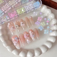 Décorations d'ongles en forme de pétales de fleurs en cristal de glace, finies sans sculpture, colorées, à cinq pétales, transparentes comme de la glace, accessoires pour nail art