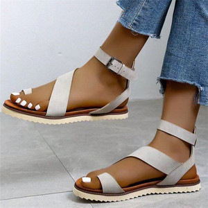 Großhandel große Damen Sommer flache Sandalen Trendy <span class=keywords><strong>Casual</strong></span> Toe New Fashion Outer <span class=keywords><strong>Wear</strong></span> Rutsch feste Gummi PVC PU - Product Image 3