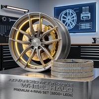 Vente en gros de feux de roue de voiture de haute qualité 12V, 10 rangées intérieures, 5 rangées extérieures, blanc pur, accessoires d'éclairage automobile