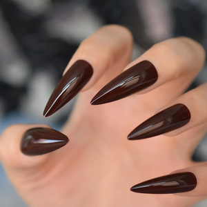 Presse sur ongles extra longue Stiletto Sharp acrylique fausse couverture complète <span class=keywords><strong>pour</strong></span> <span class=keywords><strong>salon</strong></span> femmes <span class=keywords><strong>filles</strong></span> faux ongles ensemble ongles longs - Product Image 5