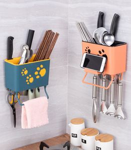 Wholesale No Punching Required Plastic Home Accessories Kitchen Storage Containers Rack Box Can Put Mobile Phone