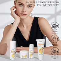 Ensemble de soins de la peau à base de riz en quatre pièces, extrait de ferment de riz, collagène soluble HA, soin hydratant rafraîchissant pour une peau éclatante