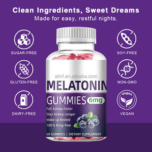 Suplemento Dietético <span class=keywords><strong>para</strong></span> <span class=keywords><strong>Dormir</strong></span>, 6mg, Sin Medicamentos, Sabor a Arándano, Hierbas Calmantes, 60 Unidades, Gomitas <span class=keywords><strong>de</strong></span> Melatonina <span class=keywords><strong>para</strong></span> Dormirse Más Rápido - Product Image 4