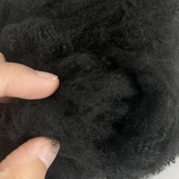 Fibre de rembourrage textile noire recyclée de qualité supérieure, 4D 75mm, faible teneur en BPA, écologique