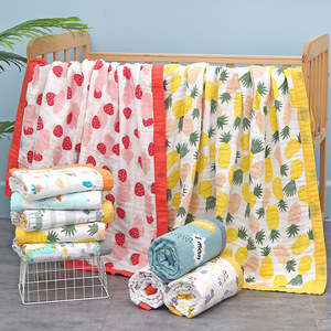 Edredón de algodón puro para niña, manta infantil de gasa de seis capas de 110x110 Cm, cubierta para envolver a niños - Product Image 1