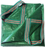 Bâche de protection robuste 7x7 m en PVC imperméable marron-vert pour couverture de jardin avec 4 poignées