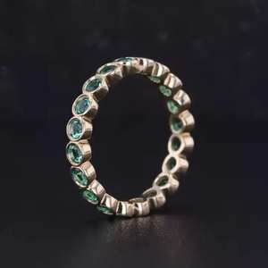 <b>Emerald</b> Cut Green Moissanite <b>Ring</b> 925 <b>Silver</b> Classic Elegant Design for Wedding Engagement Gift and Daily Wear - Product Image 4