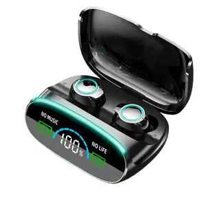 M38 무선 게임 이어폰 BT 5.3 헤드폰 충전 전원 LED 디스플레이 무선 헤드셋 충전기 박스와 Tws 이어폰을 실행