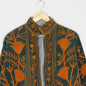 Custom <b>Women</b> <b>Velvet</b> Suzani <b>Jacket</b> Handcrafted Embroidered Bohemian Ethnic Luxury Vintage Floral Fashion Coat Wholesale - Product Image 6