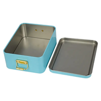 Boîtes métalliques carrées vides personnalisées avec logo, avec couvercle à vis, qualité alimentaire, pour boîtes à lunch, gâteaux et biscuits pour enfants, vente en gros