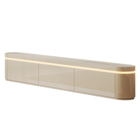 Meuble TV moderne sur pied de style italien de luxe léger avec armoire de rangement intégrée pour salon compact