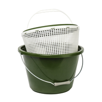 Seau en plastique souple écologique à double couche isolé durable, bac à appâts vivants, panier avec couvercle transparent, accessoires de pêche, utilisation en extérieur