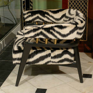 Sofá individual de terciopelo de leopardo de diseñador moderno de lujo, sillón Art Deco de ocio de madera para sala de estar, sillón de salón con acento para vestíbulo - Product Image 6