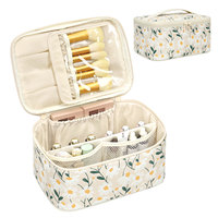 Trousse de maquillage Relavel grande capacité, trousse de maquillage de voyage imperméable, organiseur de cosmétiques avec porte-pinceaux pour un usage quotidien et les voyages