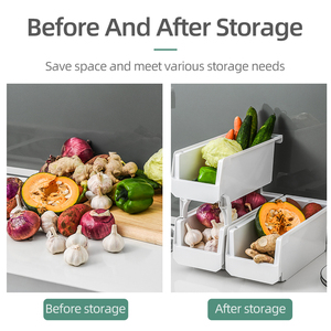 Étagère de <span class=keywords><strong>rangement</strong></span> empilable pour fruits <span class=keywords><strong>et</strong></span> légumes de la <span class=keywords><strong>cuisine</strong></span> Type de tiroir Grande ouverture Panier de <span class=keywords><strong>rangement</strong></span> divers - Product Image 6