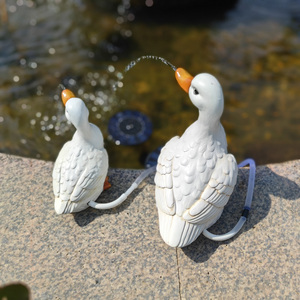 <span class=keywords><strong>Fontaine</strong></span> solaire artisanale en résine de canards blancs, style Art Déco, 10,5x16x19cm, kit d'artisanat pour ornement de jardin, décoration intérieure et extérieure, petite taille - Product Image 5