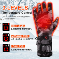 Gants de ski chauffants Dr.Warm 7.4V, imperméables, coupe-vent, gants d'hiver, batterie rechargeable améliorée, gants de chasse chauffants