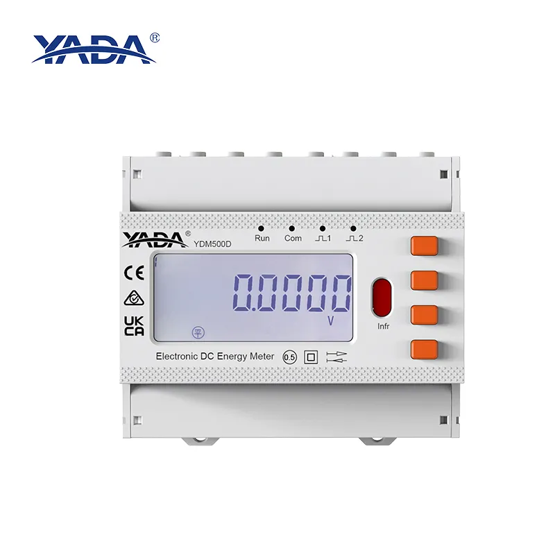 YADA YDM500D Dual DC Circuits DC charging pile High accuracy 0.5 smart energy meter LCD display Din rail mounted TOU Energy