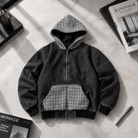 Blouson Bomber Boxy en Toile de Canard Personnalisé par l'Usine OEM, Veste de Travail avec Capuche et Fermeture Éclair, Blouson en Jean pour Hommes