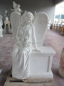 Estatua de Dama Llorona de Mármol Blanco de Alta Calidad a Tamaño Real para Decoración de Cementerios - Product Image 6