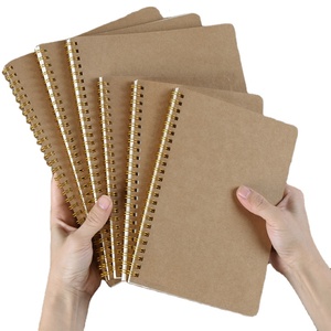Vàng Xoắn Ốc Máy Tính Xách Tay A5 Máy Tính Xách Tay Kraft Giấy Bìa Dot Ma Trận Lưới Cuộn Dây Văn Phòng Notepad - Product Image 1