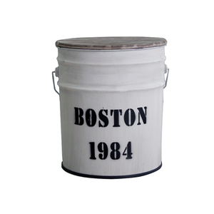 Good Quality Blue Color Metal <strong>Storage</strong> Stool <strong>with</strong> <strong>Pouf</strong> - Product Image 2