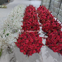 Centro de Mesa de Lujo para Decoración de Bodas, Arreglo Floral de Rosas Artificiales de Seda en Azul Oscuro y Blanco, Centro de Mesa de Flores Artificiales de 40 cm