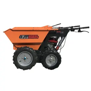 Yük kapasitesi 250KG 5.5hp motor gücü benzinli tekerlek barrow /mini kepçe/damper mini