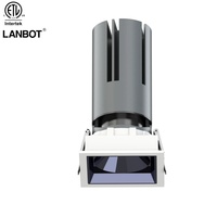 Plafonnier encastré intelligent 2 pouces 12W, dimmable DALI, homologué IC, éclairage architectural carré/rond sans bordure