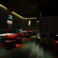 Meubles de bar en contreplaqué et acier inoxydable pour design intérieur de boîte de nuit, éclairage de plafond durable pour discothèque, vente chaude