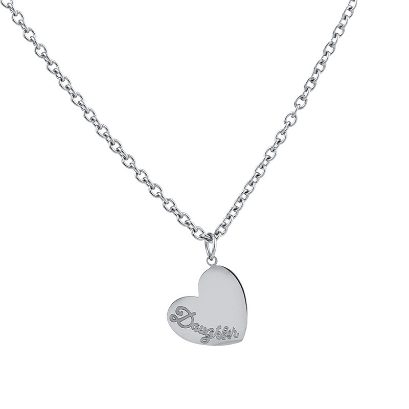 Silver Letter heart necklace-inner