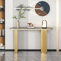 Console lumineuse de table moderne et minimaliste en acier inoxydable Nouveau comptoir d'entrée de style chinois de luxe Salle de séjour murale pour villa