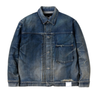AE Sonbahar Mavisi Erkek Günlük Kot Ceket Üç Boyutlu Cepli Hafif Bol Kesim Nefes Alabilen Polyester/Pamuk Hip Hop Orta Beden