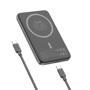Budi Power Bank Portable Ultra Mince 3-en-1 avec Logo Personnalisé, Sortie 20W, Magnétique Sans Fil, 5000mAh <span class=keywords><strong>pour</strong></span> Téléphone, <span class=keywords><strong>Montre</strong></span> et Écouteurs - Product Image 1